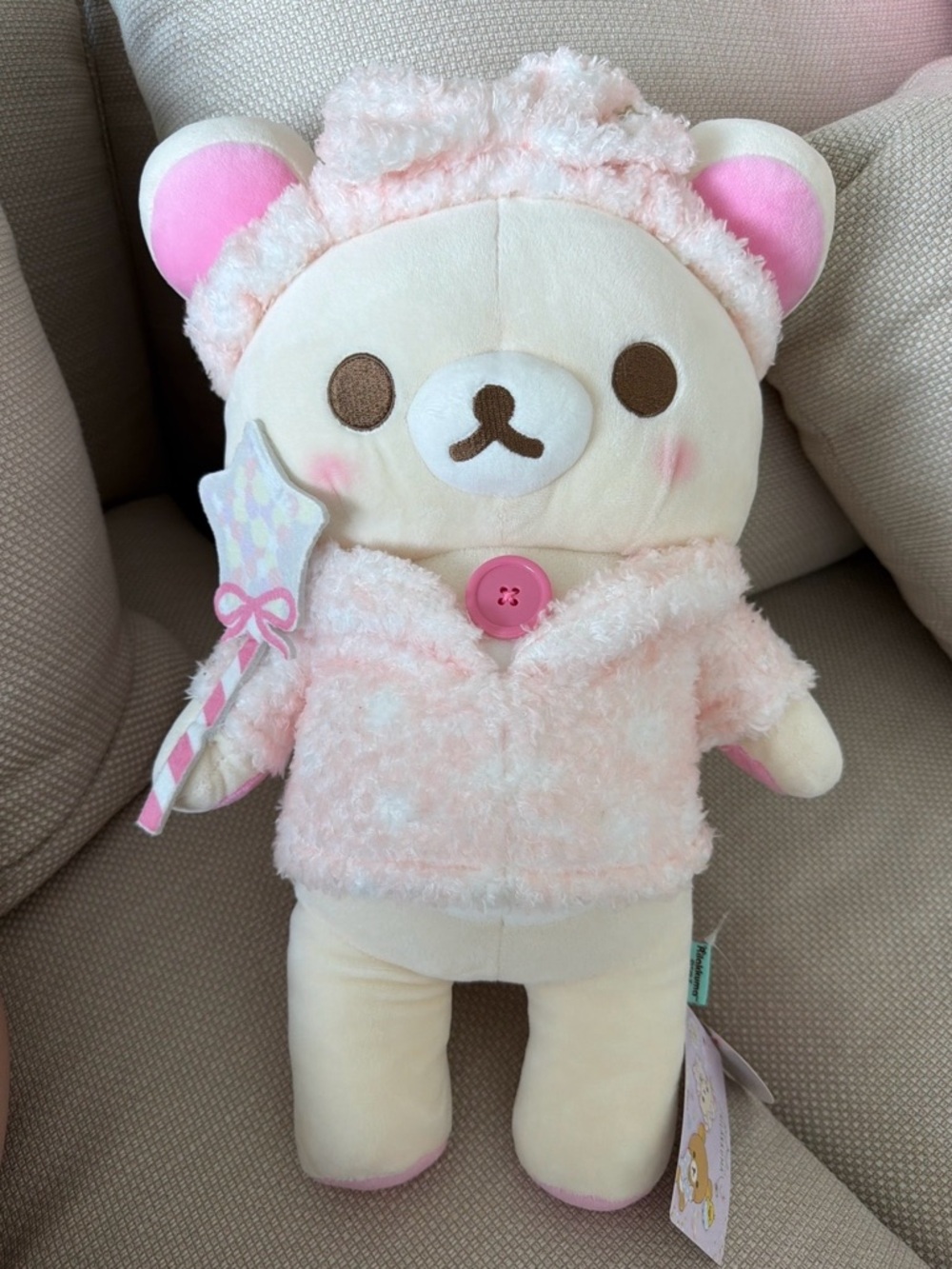 San-X Rilakkuma Pink Hooded Plush with Star Wand